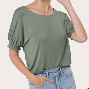 LOFT Smocked Cuff Tee